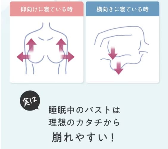 実は、睡眠中のバストは理想のカタチから崩れやすい！